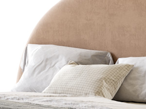 Desirae Flannelette Round Shaped Headboard Bed Frame King Modelo 3D