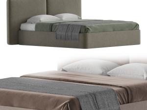 Tadao bed with compartment 3D Model