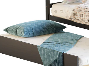 Twin Size Platform Bed Wood Bed Frame with Trundle 3D Model