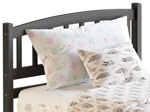 Twin Size Platform Bed Wood Bed Frame with Trundle 3D Model