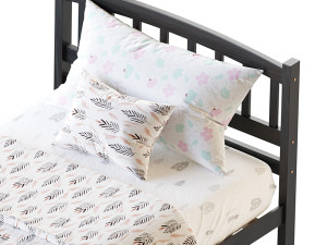 Twin Size Platform Bed Wood Bed Frame with Trundle Model 3D