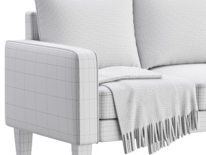 3-Seats Upholstered sofa 3D 模型