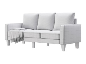 3-Seats Upholstered sofa 3D 模型