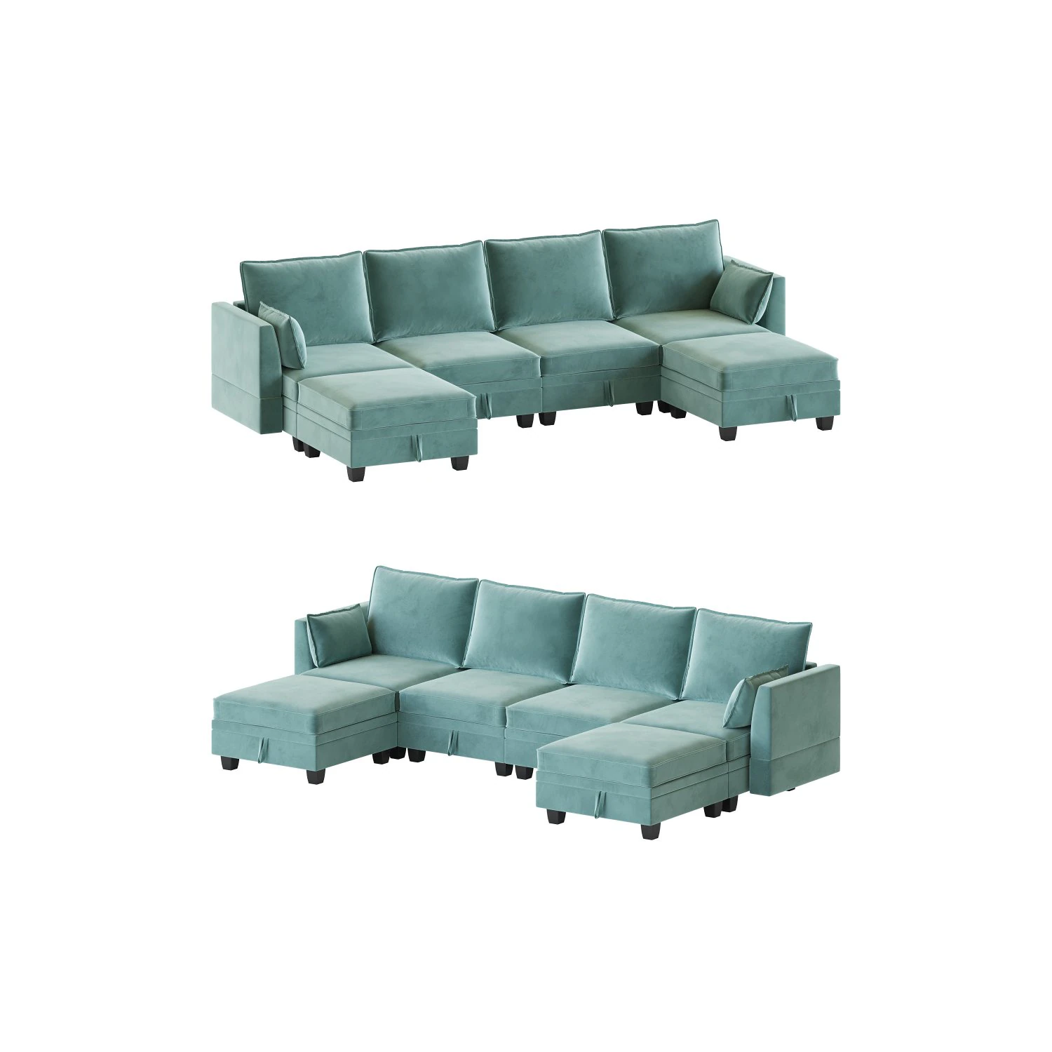 Sectional Sofa Convertible Sofa Bed 3D Model .c4d .max .obj .3ds .fbx .stl .blend