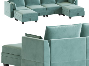 Sectional Sofa Convertible Sofa Bed 3D मॉडल