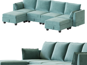 Sectional Sofa Convertible Sofa Bed 3D मॉडल