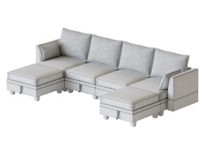 Sectional Sofa Convertible Sofa Bed 3D मॉडल