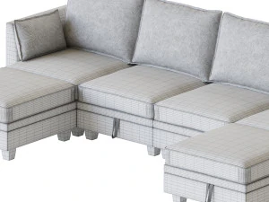 Sectional Sofa Convertible Sofa Bed 3D Model