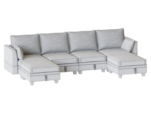 Sectional Sofa Convertible Sofa Bed 3D मॉडल