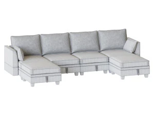 Sectional Sofa Convertible Sofa Bed 3D Model