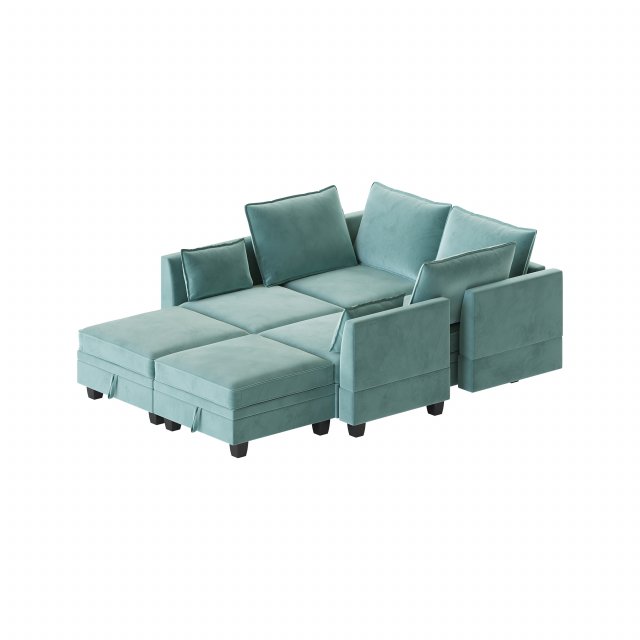 Sectional Sofa Convertible Sofa Bed 2 3D Model .c4d .max .obj .3ds .fbx .stl .blend 