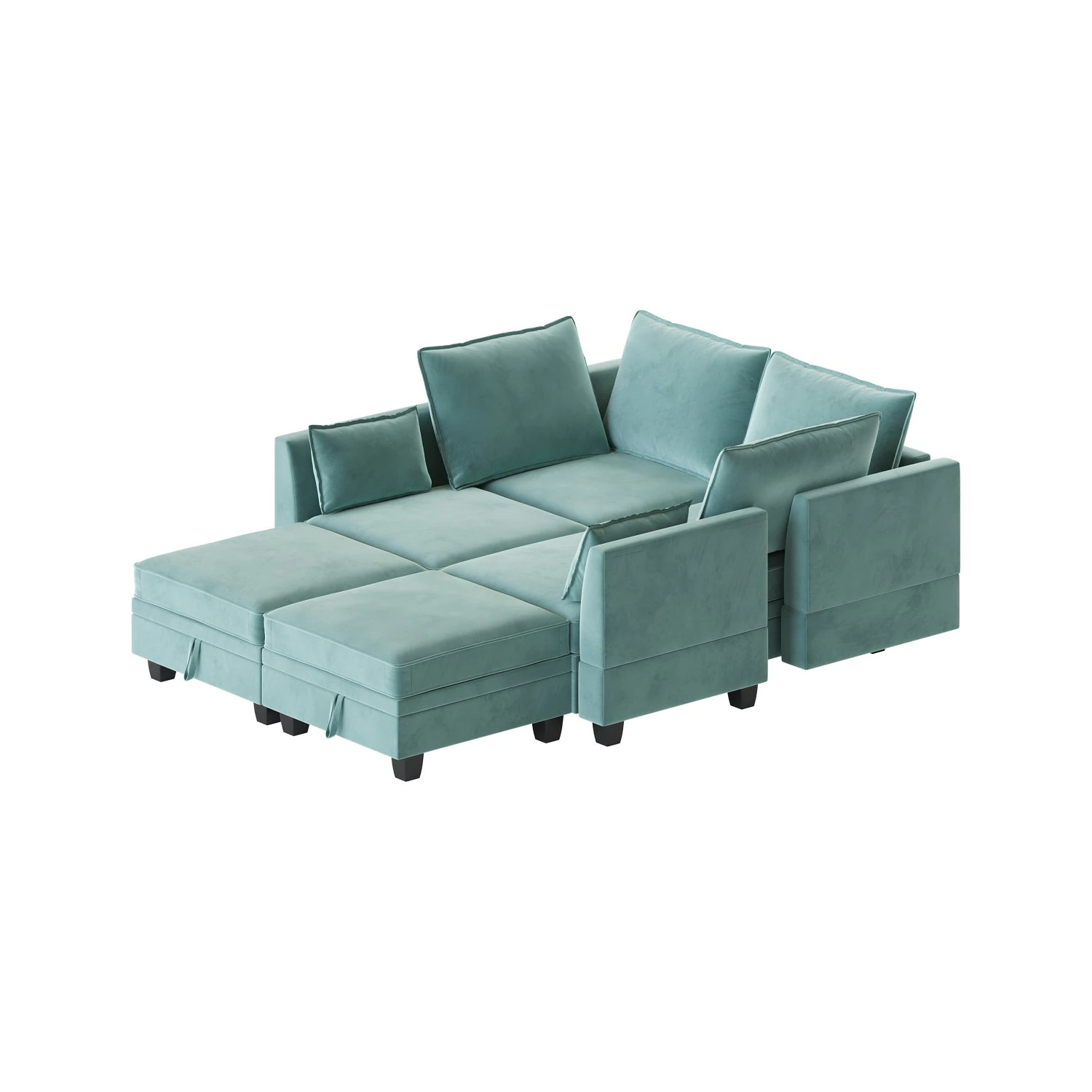 Sectional Sofa Convertible Sofa Bed 2 3D Model .c4d .max .obj .3ds .fbx .stl .blend
