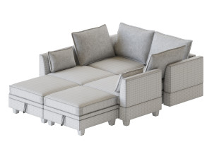 Sectional Sofa Convertible Sofa Bed 2 3D Model