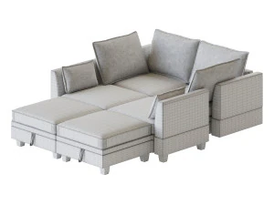 Sectional Sofa Convertible Sofa Bed 2 3D Model