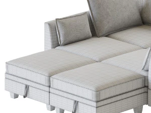 Sectional Sofa Convertible Sofa Bed 2 3D Model