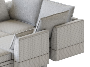 Sectional Sofa Convertible Sofa Bed 2 3D Model