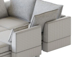 Sectional Sofa Convertible Sofa Bed 2 3D Model