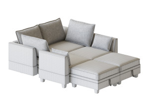 Sectional Sofa Convertible Sofa Bed 2 3D Model
