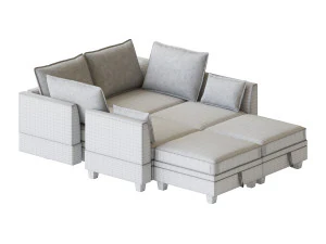 Sectional Sofa Convertible Sofa Bed 2 3D Model