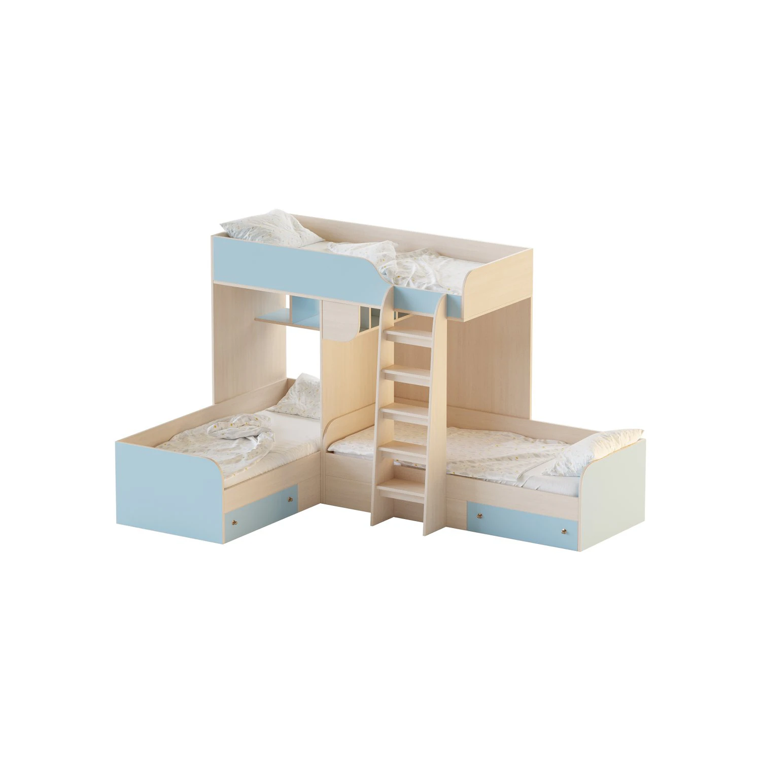 Bed RV Furniture Trio 3D Model .c4d .max .obj .3ds .fbx .stl .blend 