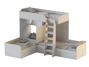 Bed RV Furniture Trio Modèle 3D
