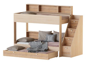 Three-tier bed Golden Kids 10 3D Model