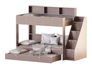 Three-tier bed Golden Kids 10 3D Model