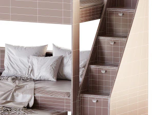 Three-tier bed Golden Kids 10 3D Model