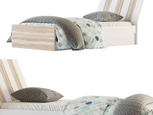 Bed Tomy Niki Lucas Oak A11 3D Model