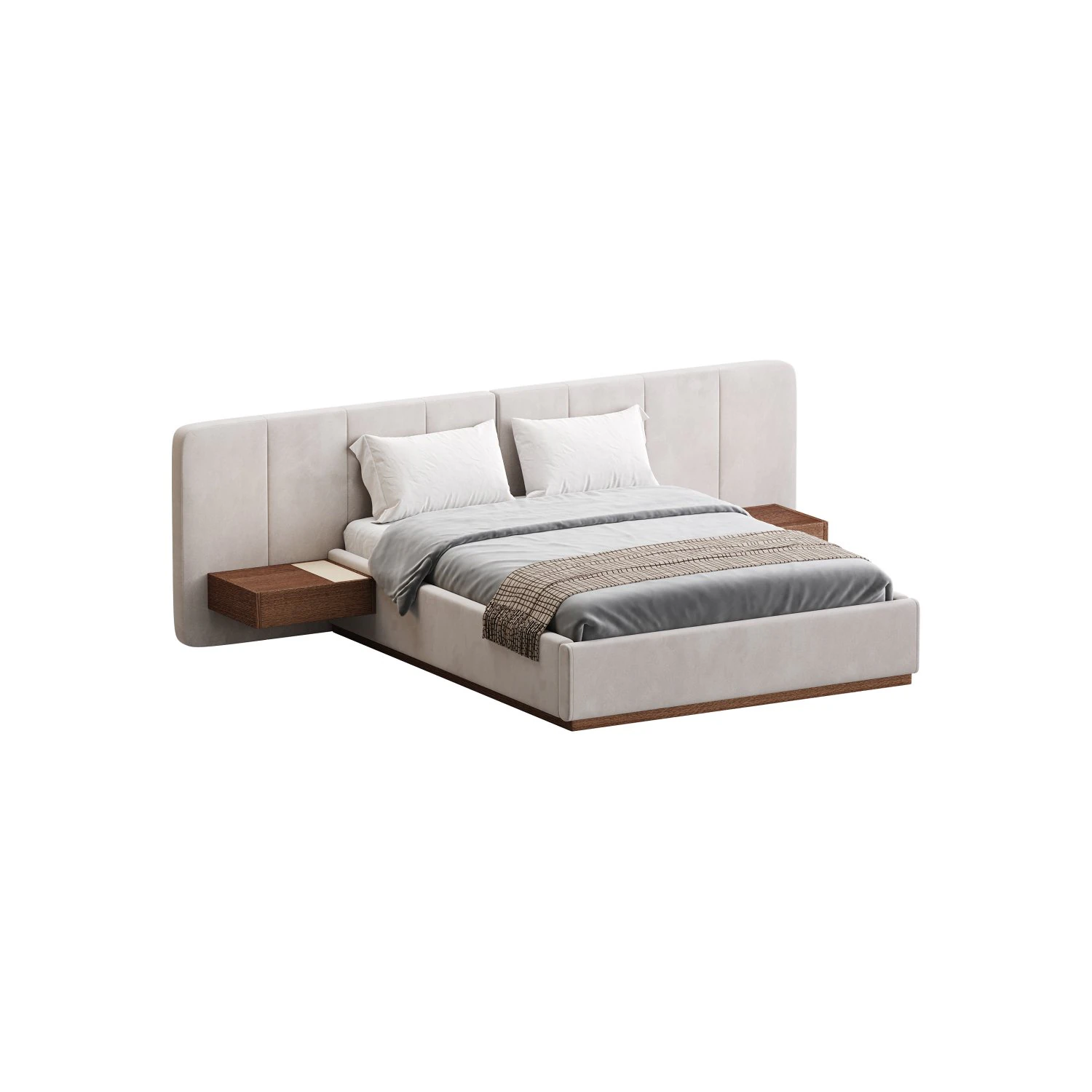 American Queen Size Bed 3D Model .c4d .max .obj .3ds .fbx .stl .blend