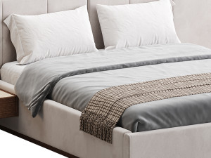 American Queen Size Bed Modelo 3D