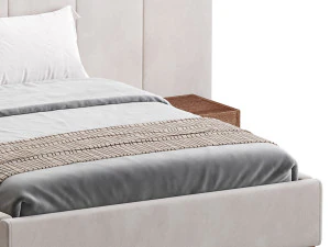 American Queen Size Bed 3D Model