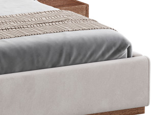 American Queen Size Bed Modelo 3D