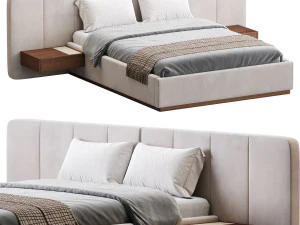 American Queen Size Bed 3D Model