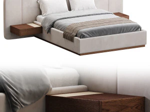 American Queen Size Bed 3D Model
