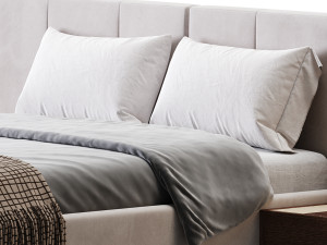 American Queen Size Bed Modelo 3D