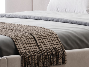 American Queen Size Bed Modelo 3D