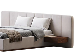 American Queen Size Bed 3D Model