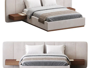 American Queen Size Bed 3D Model