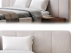 American Queen Size Bed 3D Model