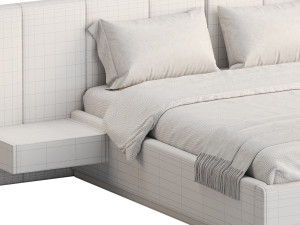 American Queen Size Bed Modelo 3D
