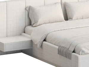 American Queen Size Bed 3D Model