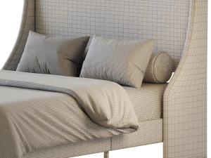 Amolife Upholstered Bed 3D Model