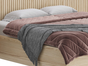 Batten White Oak Storage bed 3D Model