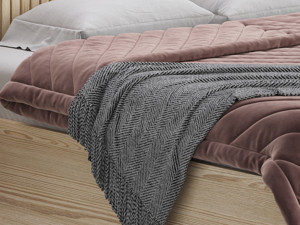 Batten White Oak Storage bed 3D Model