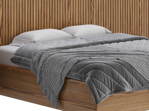 Batten White Oak Storage bed 3D Model