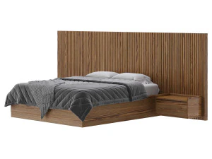 Batten White Oak Storage bed 3D Model