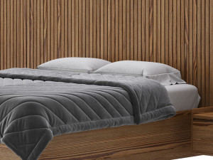 Batten White Oak Storage bed 3D Model
