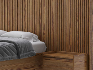 Batten White Oak Storage bed 3D Model