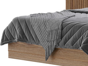 Batten White Oak Storage bed 3D Model